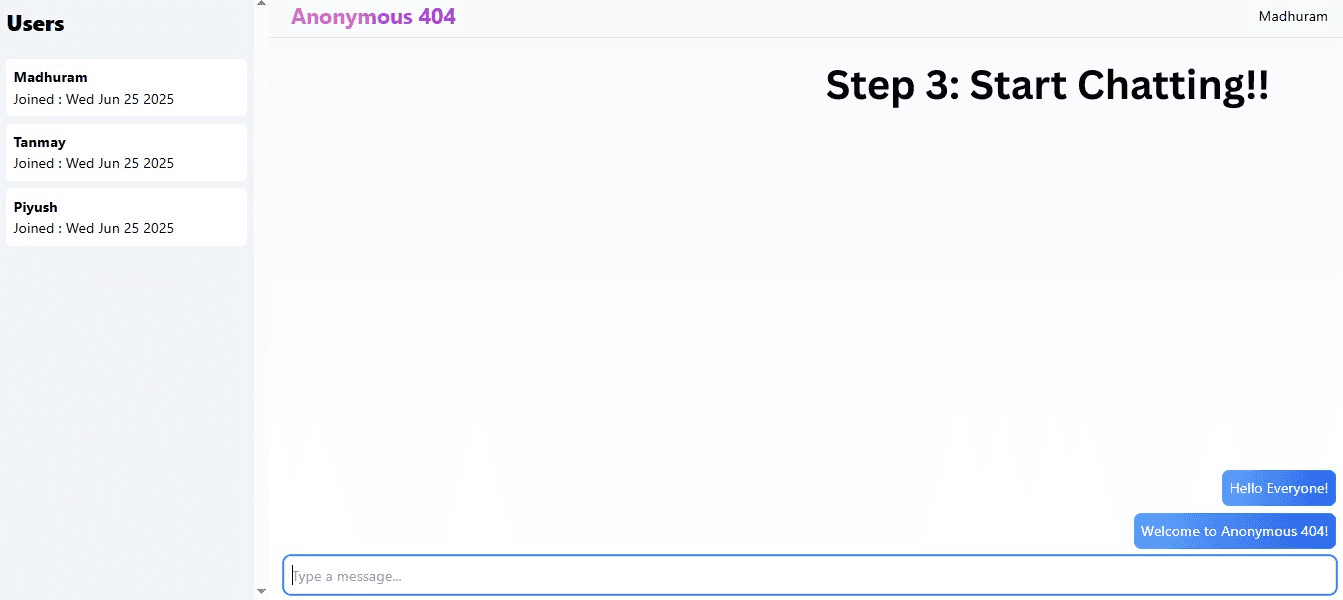 Click on the chat and copy link. Paste it in any browser and Hurray! your Anonymous Chat-Room is created